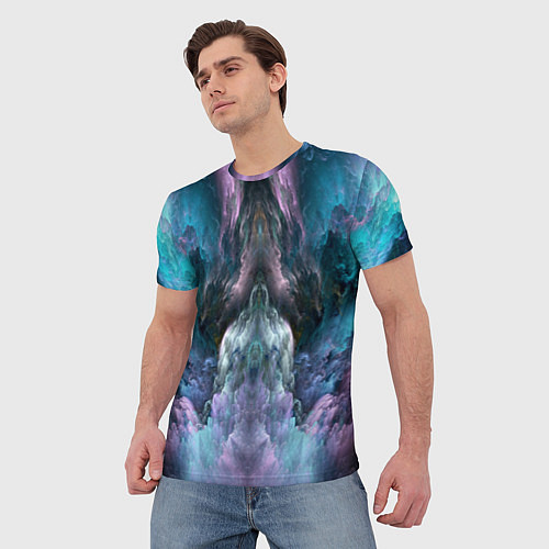 Мужская футболка Облака неонового цвета Neon colored clouds / 3D-принт – фото 3