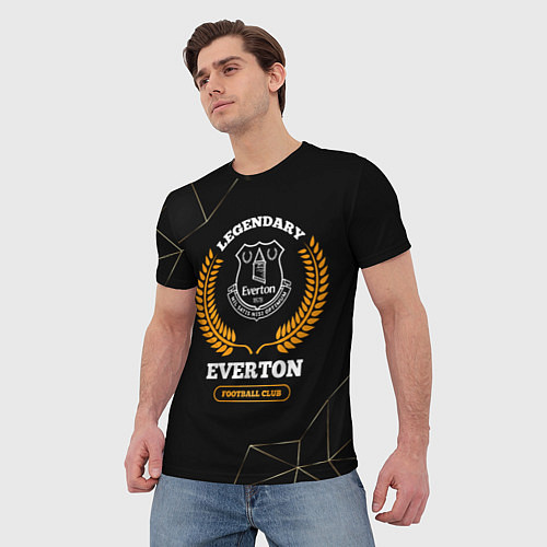 Мужская футболка Лого Everton и надпись Legendary Football Club на / 3D-принт – фото 3