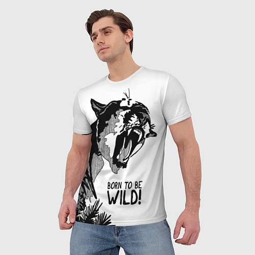 Мужская футболка Born to be wild! Cougar / 3D-принт – фото 3