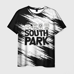 Футболка мужская Южный парк - персонажи и логотип South Park, цвет: 3D-принт