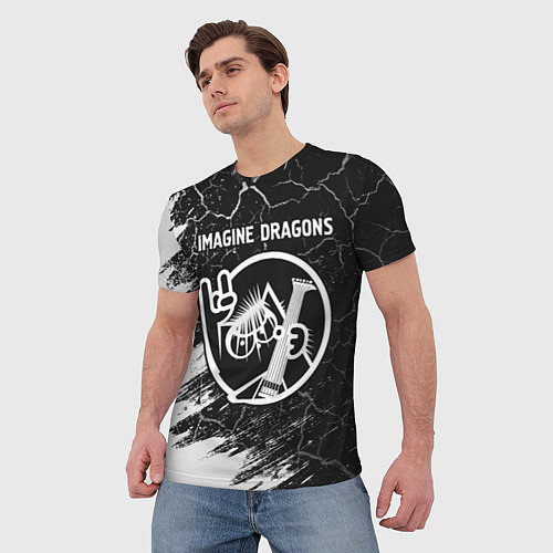 Мужская футболка Imagine Dragons - КОТ - Краски / 3D-принт – фото 3