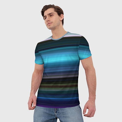 Мужская футболка Неоновые линии neon lines / 3D-принт – фото 3