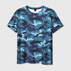 Футболка мужская Камуфляж Тёмно-Синий Camouflage Dark-Blue, цвет: 3D-принт