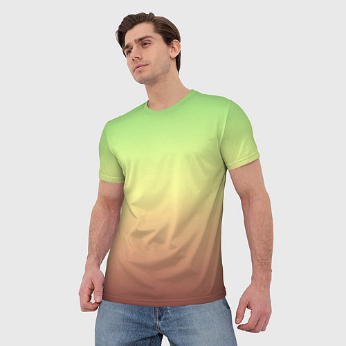 Мужская футболка Градиент Фисташки Gradient / 3D-принт – фото 3