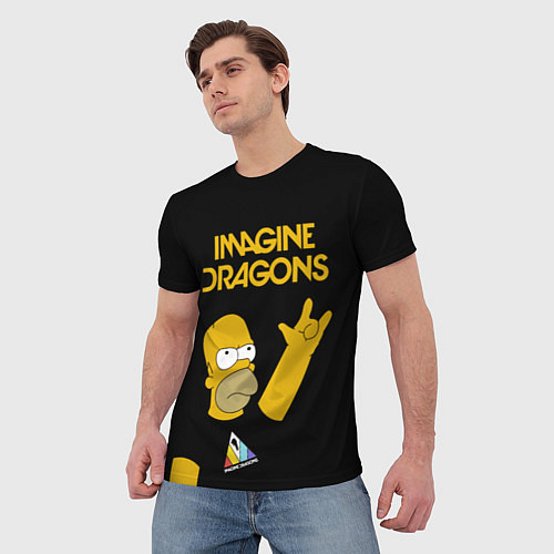 Мужская футболка Imagine Dragons Гомер Симпсон Рокер / 3D-принт – фото 3