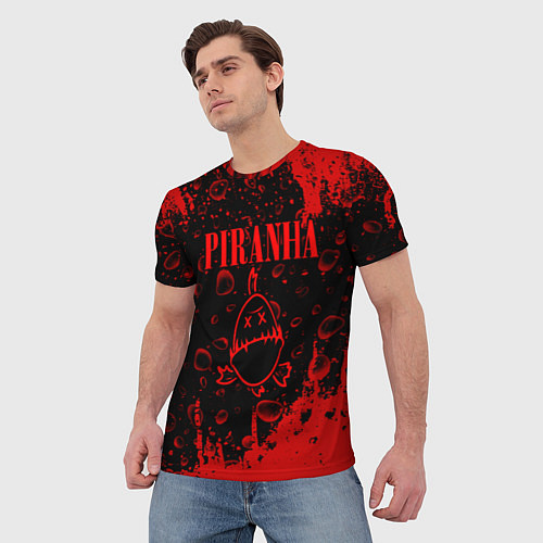 Мужская футболка Nirvan пираньи texture / 3D-принт – фото 3