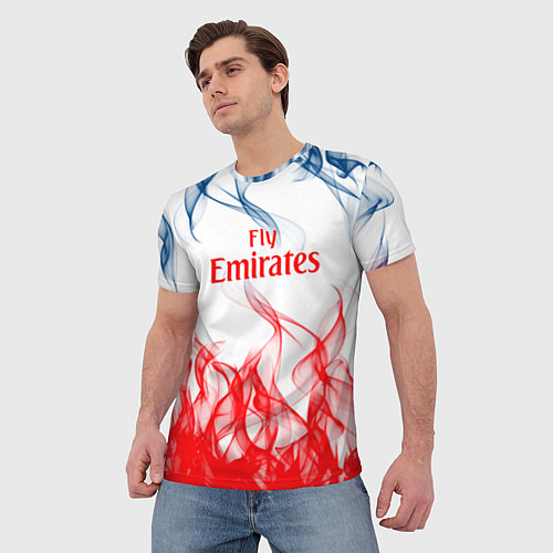 Мужская футболка Arsenal пламя / 3D-принт – фото 3