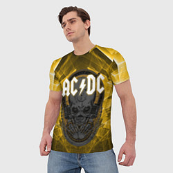 Футболка мужская AC DC SKULL ROCK, цвет: 3D-принт — фото 2