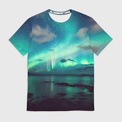 Футболка мужская Aurora borealis, цвет: 3D-принт