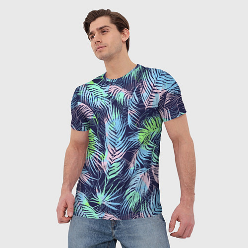 Мужская футболка Разноцветные Листья Пальм / 3D-принт – фото 3