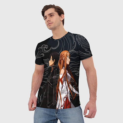 Мужская футболка Кирито и Асуна - Sword Art Online / 3D-принт – фото 3