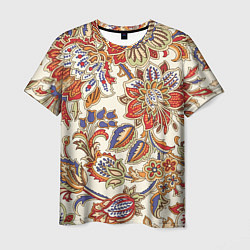 Футболка мужская Цветочный винтажный орнамент, цвет: 3D-принт
