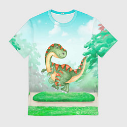 Футболка мужская Маленький Динозаврик, цвет: 3D-принт
