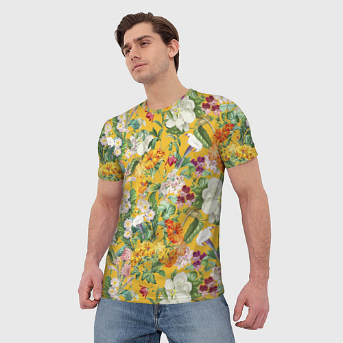 Мужская футболка Цветы Солнечное Лето / 3D-принт – фото 3
