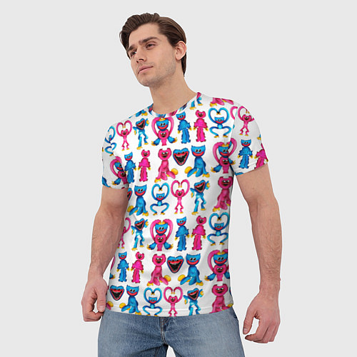 Мужская футболка POPPY PLAYTIME HAGGY WAGGY AND KISSY MISSY PATTERN / 3D-принт – фото 3