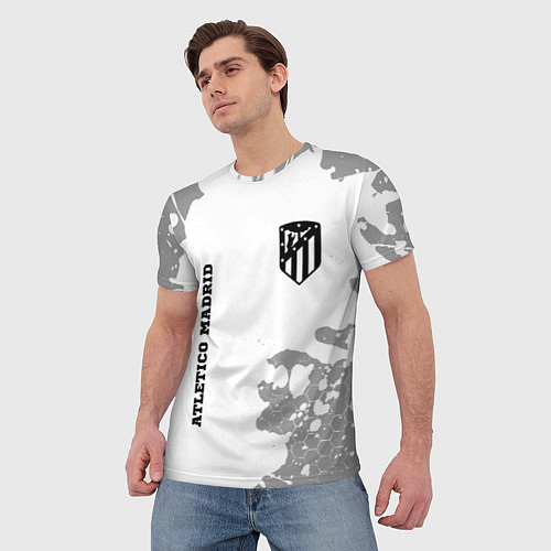 Мужская футболка Atletico Madrid Sport на темном фоне / 3D-принт – фото 3