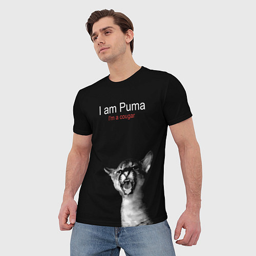 Мужская футболка Im a Puma Im a cougar / 3D-принт – фото 3