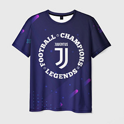 Футболка мужская Символ Juventus и круглая надпись Football Legends, цвет: 3D-принт