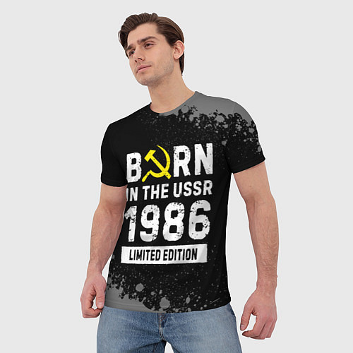 Мужская футболка Born In The USSR 1986 year Limited Edition / 3D-принт – фото 3