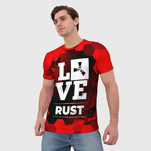 Мужская футболка Rust Love Классика / 3D-принт – фото 3