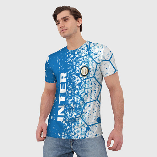 Мужская футболка Inter соты / 3D-принт – фото 3