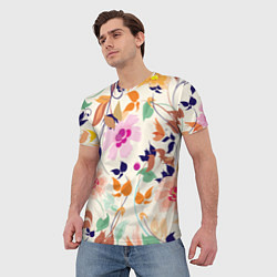 Футболка мужская Summer floral pattern, цвет: 3D-принт — фото 2