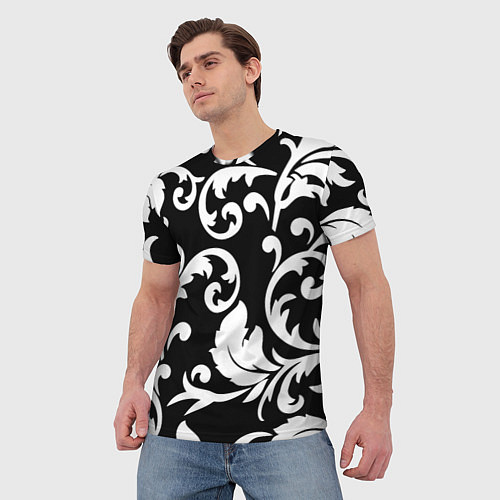 Мужская футболка Minimalist floral pattern / 3D-принт – фото 3