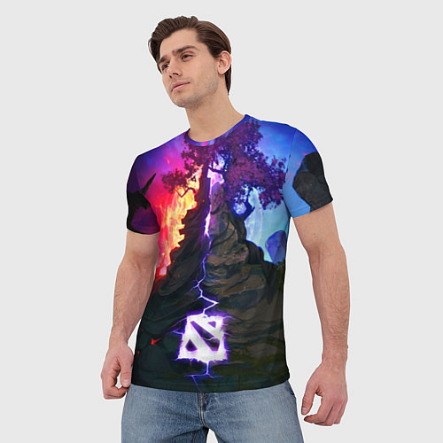 Мужская футболка Огонь и воздух / 3D-принт – фото 3
