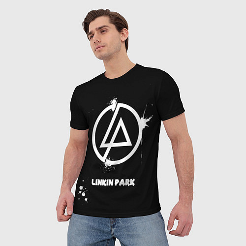 Мужская футболка Linkin Park логотип краской / 3D-принт – фото 3