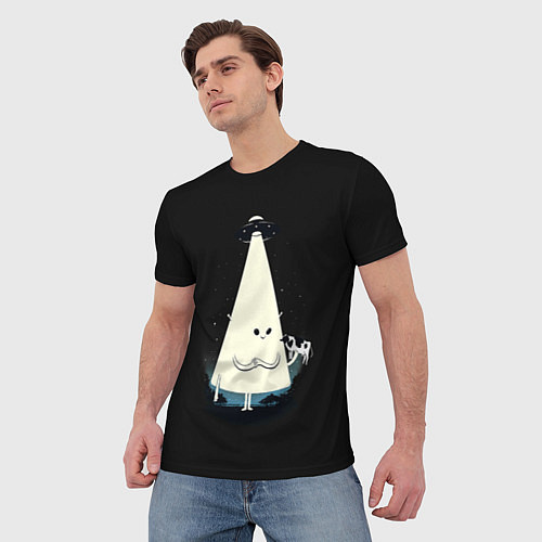 Мужская футболка Дружелюбный пришелец / 3D-принт – фото 3