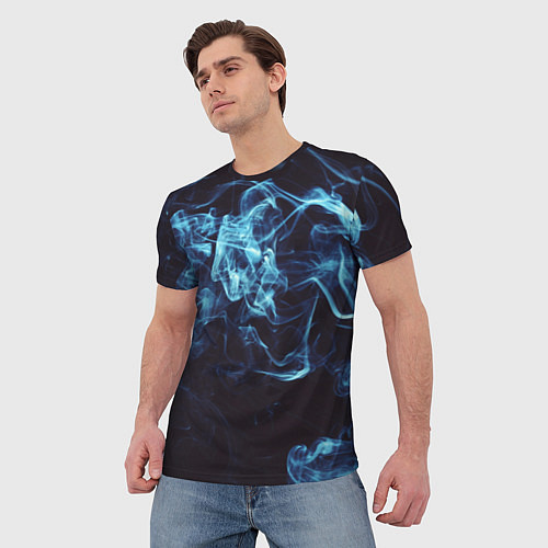 Мужская футболка Неоновые пары дыма - Синий / 3D-принт – фото 3