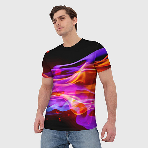 Мужская футболка Abstract colorful waves / 3D-принт – фото 3