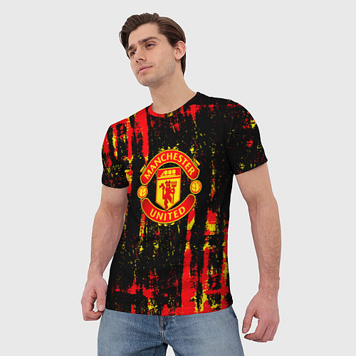 Мужская футболка Manchester united краска / 3D-принт – фото 3
