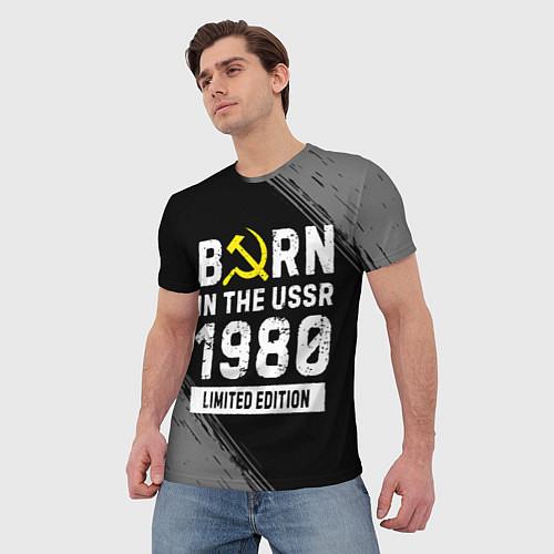 Мужская футболка Born In The USSR 1980 year Limited Edition / 3D-принт – фото 3