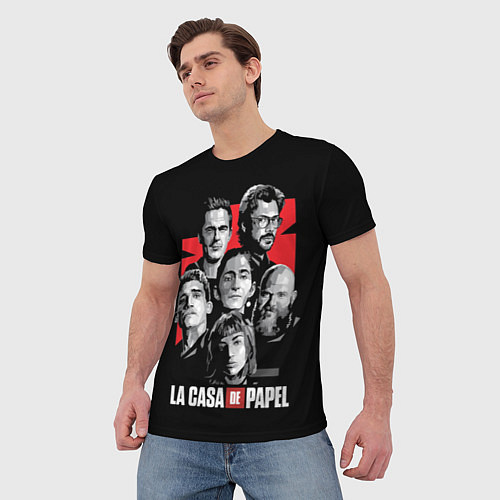 Мужская футболка Бумажный дом La Casa De Papel / 3D-принт – фото 3