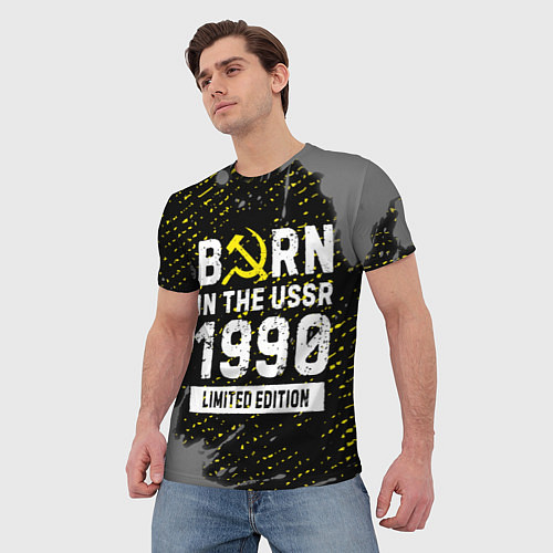 Мужская футболка Born In The USSR 1990 year Limited Edition / 3D-принт – фото 3