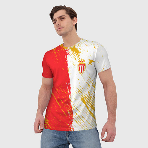 Мужская футболка Fc monaco фк монако краска / 3D-принт – фото 3