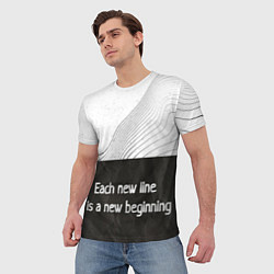 Футболка мужская Линии жизни Life lines, цвет: 3D-принт — фото 2