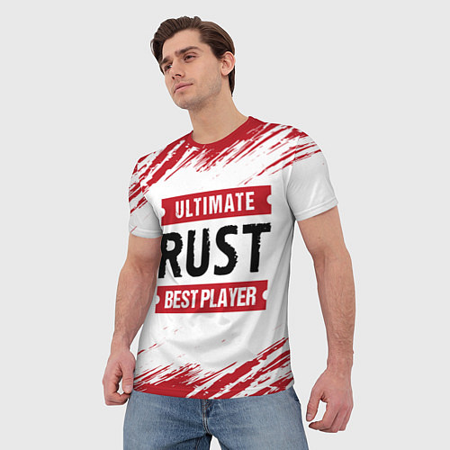 Мужская футболка Rust: красные таблички Best Player и Ultimate / 3D-принт – фото 3
