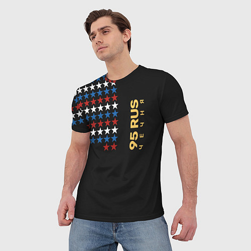Мужская футболка Чечня 95 RUS / 3D-принт – фото 3
