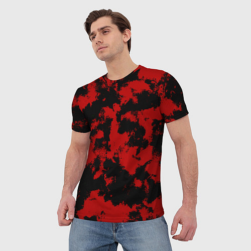 Мужская футболка Черно-красная абстракция / 3D-принт – фото 3