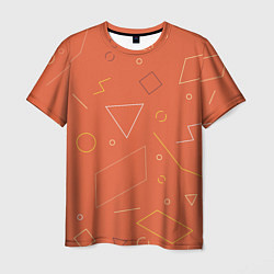 Футболка мужская Геометрические Фигуры На Оранжевом Фоне, цвет: 3D-принт