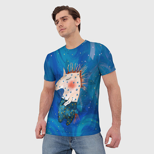 Мужская футболка Конь в звездочках / 3D-принт – фото 3