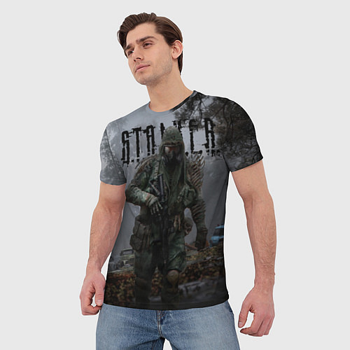 Мужская футболка Сталкер 2 - монолит / 3D-принт – фото 3