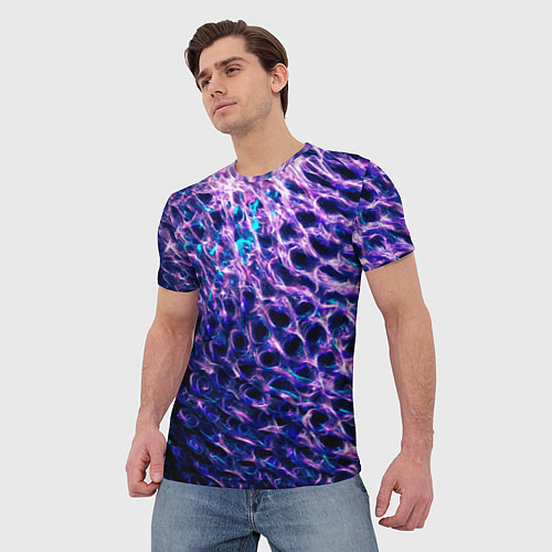 Мужская футболка Световая живопись - абстракция / 3D-принт – фото 3