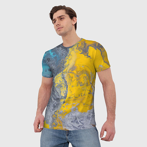 Мужская футболка Извержение Красок / 3D-принт – фото 3