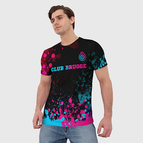 Мужская футболка Club Brugge Neon Gradient - FS / 3D-принт – фото 3