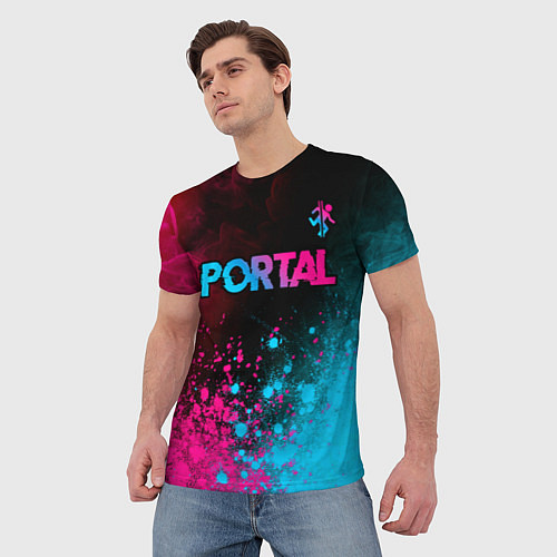 Мужская футболка Portal Neon Gradient / 3D-принт – фото 3