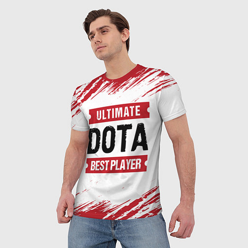 Мужская футболка Dota: красные таблички Best Player и Ultimate / 3D-принт – фото 3