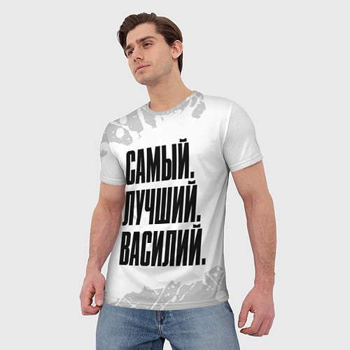 Мужская футболка Надпись Самый Лучший Василий / 3D-принт – фото 3